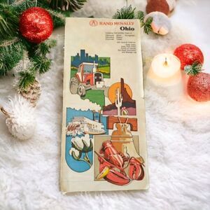 Vintage Rand McNally Ohio Official‎ Auto Road Map Mid 1980s Travel Ephemera USA.